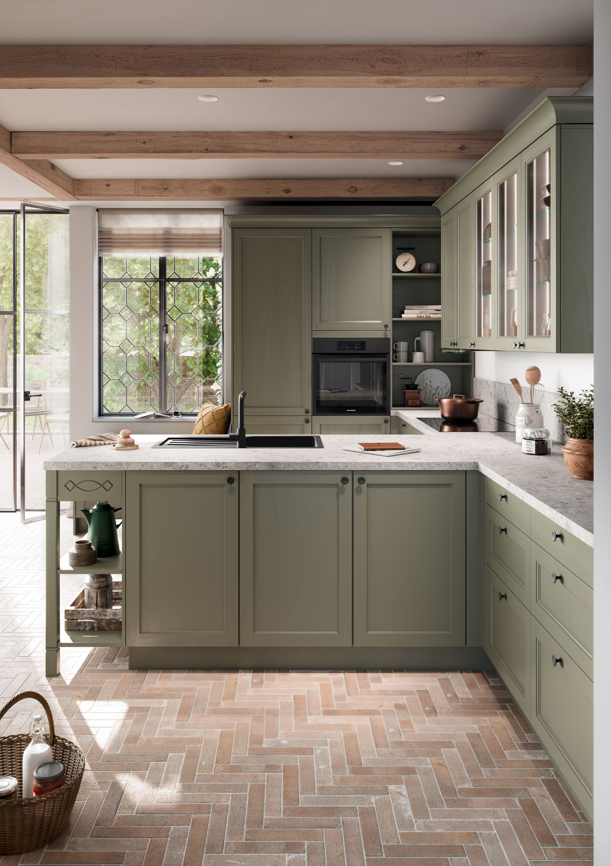 Cocina Häcker Bristol Selection en verde esmeralda